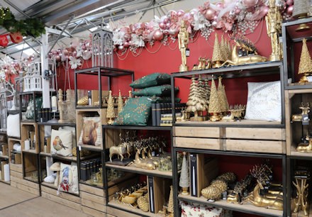 Tableware's and home décor items for Christmas at Longacres Bagshot