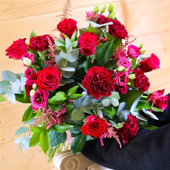 Pink and Red Romance Hand Tied Floral Bouquet