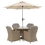 Bramblecrest Hampshire Walnut 4 Seat Round Outdoor Garden Furniture Set with ParasolAlternative Image2