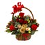 Christmas Red and Gold Festive Floral Festive Basket ArrangementAlternative Image2