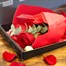 Elegant Single Red Rose Valentine's Day Letter Box FlowersAlternative Image2