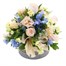 Pastel Blue and Peach Hat Box Floral ArrangementAlternative Image1