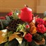 Red and Gold Long and Low Christmas Floral Arrangement 2ftAlternative Image1