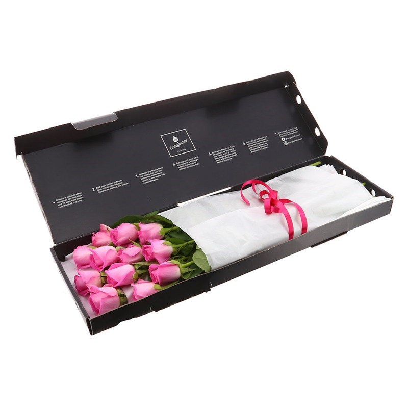 Pink Rose Letter Box Flowers