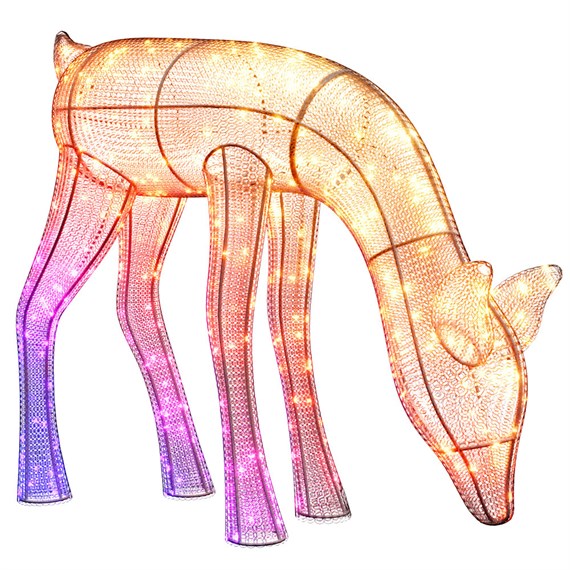 90cm Acrylic 3D App Controlled RGB LED Doe Reindeer Light Up Decoration from Twinkly