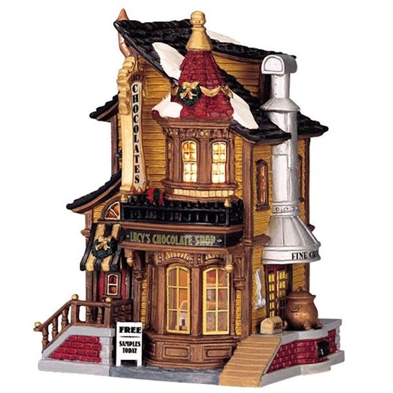 Lemax Christmas Village - Lucy's Chocolate Shop Mains Powered LED Building (45052)