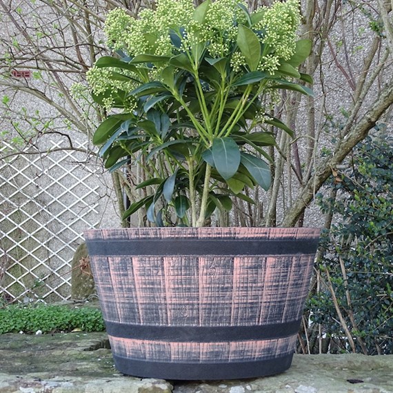 Anglo Eastern Trading Finisterre Barrel Planter Tan - 40cm