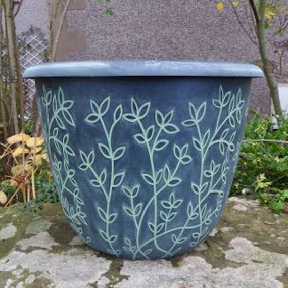 Anglo Eastern Trading Serenity Stout Planter Black and Green - 36cm