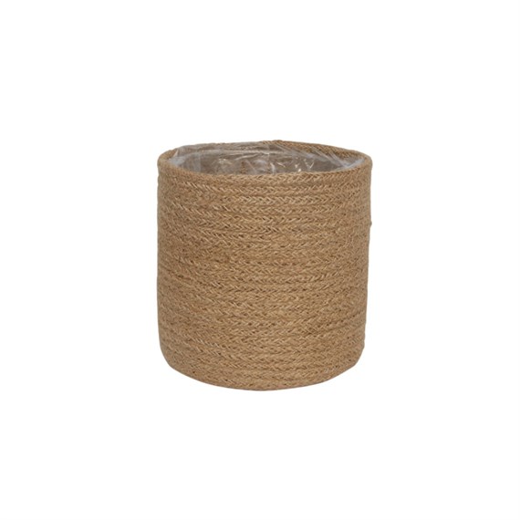 APAC 12cm Natural Jute Braided Rope Round Basket with Liner (BK1232)