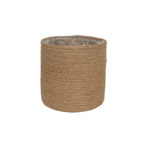 APAC 14cm Natural Jute Braided Rope Round Basket with Liner (BK1231)