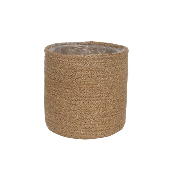 APAC 16cm Natural Jute Braided Rope Round Basket with Liner (BK1230)