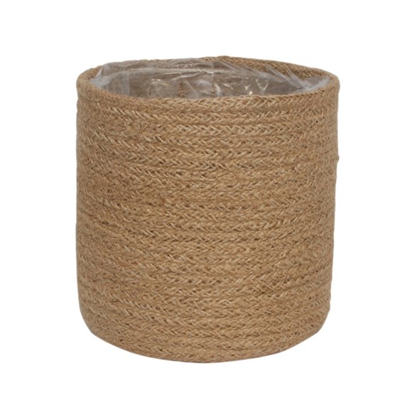 APAC 20cm Natural Jute Braided Rope Round Basket with Liner (BK1228)