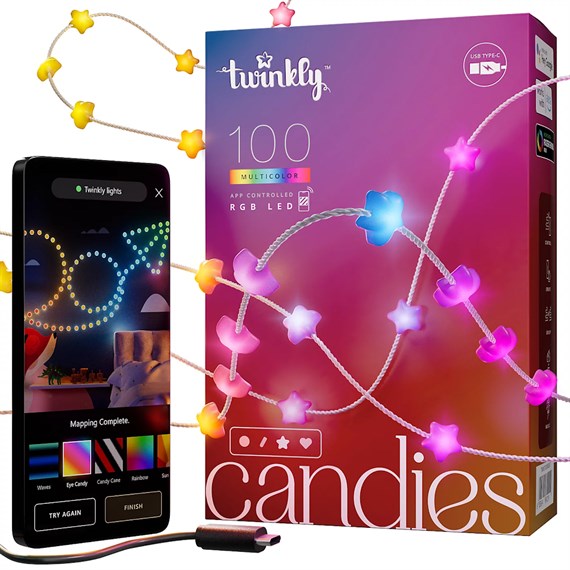 Candies 100 Star-Shaped App Controlled RGB LED Smart Christmas String Lights from Twinkly