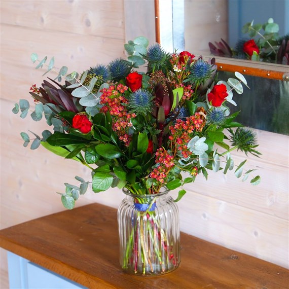 Christmas Blue Moon Hand Tied Floral Bouquet