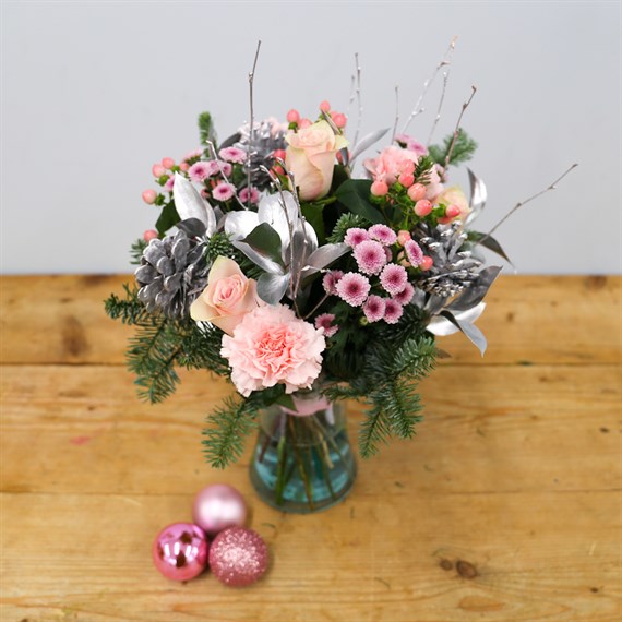 Christmas Spirit Hand Tied Festive Floral Bouquet