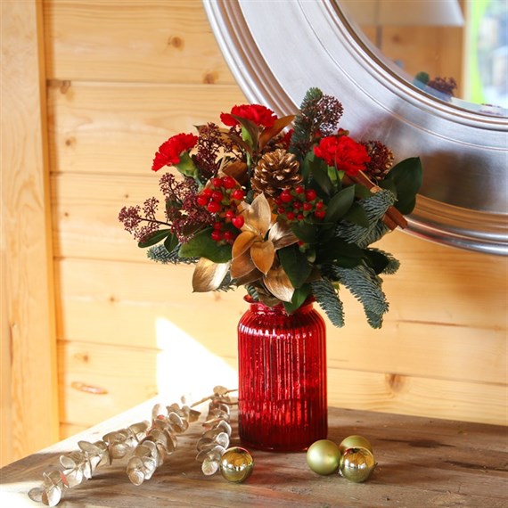 Christmas Traditional Hand Tied Floral Bouquet