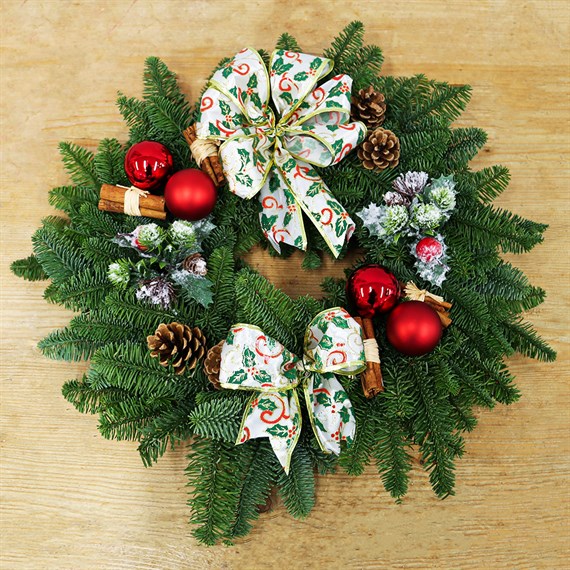 Christmas Wreath - Natural Door Wreath - 12 inches