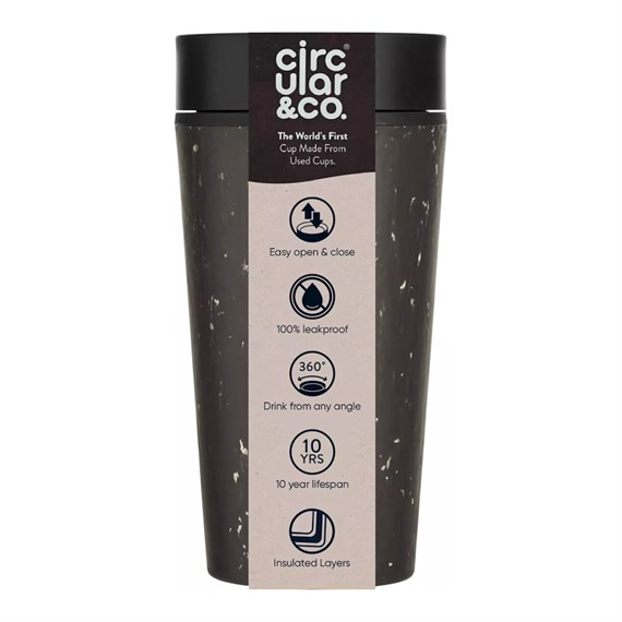 Circular&Co. Reusable Coffee Cup - 12oz Black & Cosmic Black (C&C-12oz-BCB)