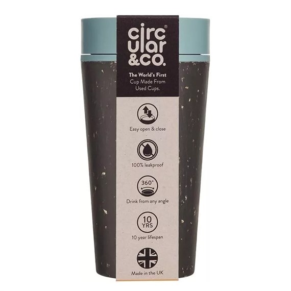 Circular&Co. Reusable Coffee Cup - 12oz Black & Faraway Blue (C&C-12oz-BFB)