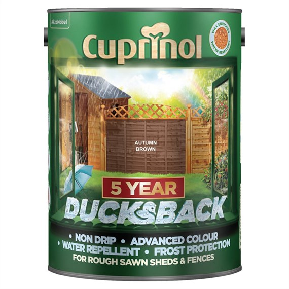 Cuprinol 5 Year Ducksback Paint - Autumn Brown 5L (5092442)