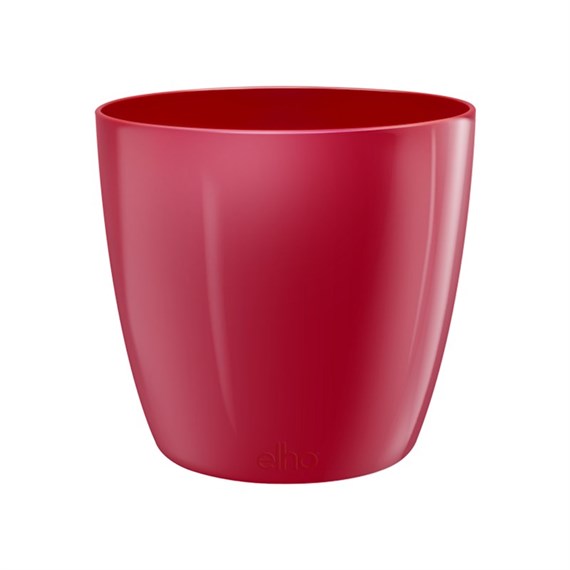 Elho Brussels Diamond Round 25cm Plant Pot - Lovely Red Plant Pot (8142362519400)