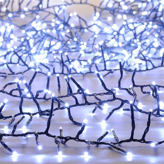 Festive 1000 Multifunction Cluster Christmas String Lights - Cold White (P044633)