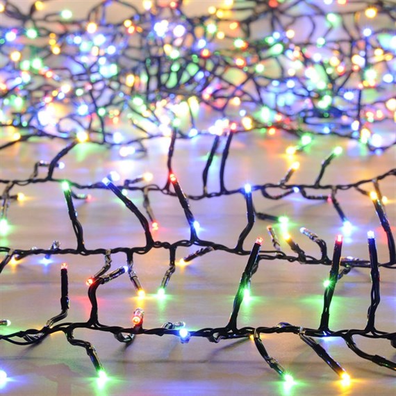 Festive 1000 Multifunction Cluster Christmas String Lights - Multicolour (P044635)