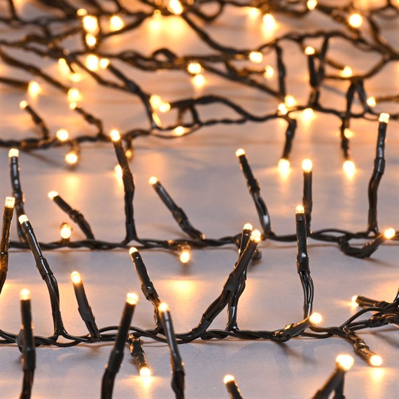 Festive 2000 Firefly Cluster Christmas String Lights - Traditional Warm White (P048785)