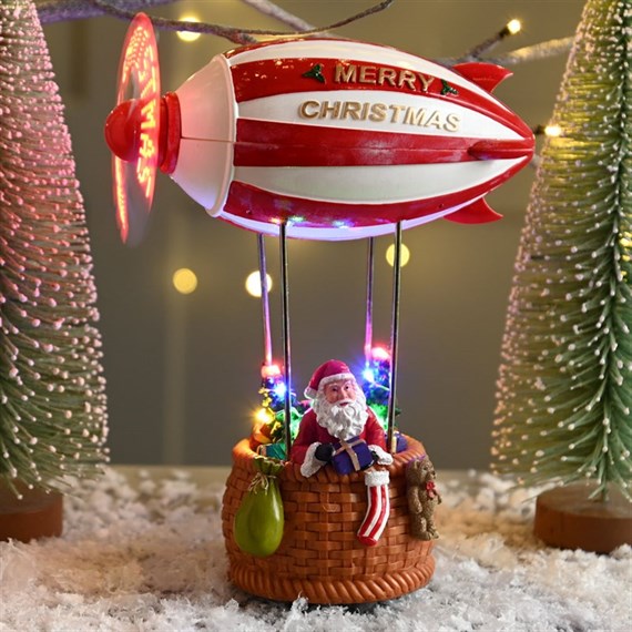 Festive 20cm Battery Christmas Hot Air Balloon With Message (P047090)