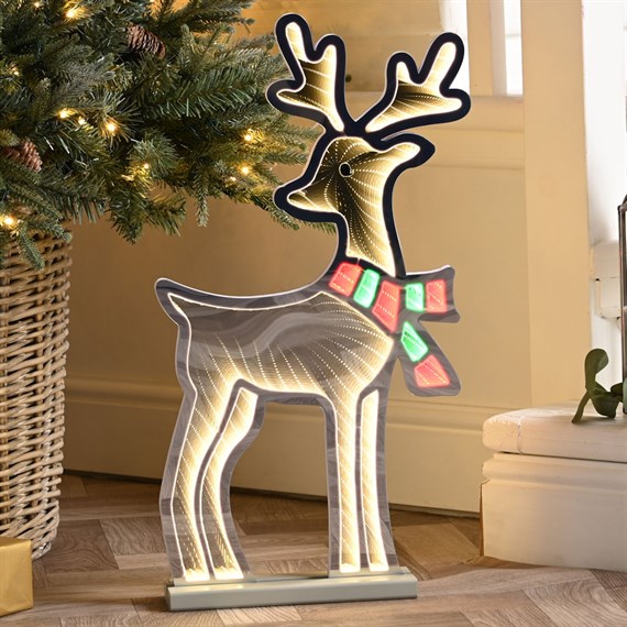 Festive 60cm Infinity Standing Light Up Christmas Deer Decoration (P050380)