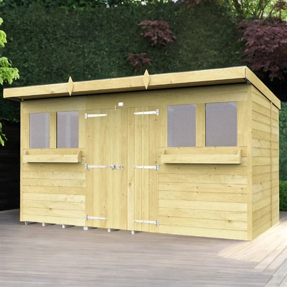 Flat Pack Pent Wooden Summer Garden Shed Direct Dispatch