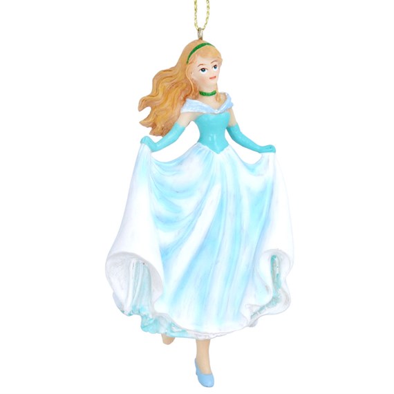 Gisela Graham Christmas Cinderella Blue & White Dress Hanging Christmas Tree Decoration (16143)