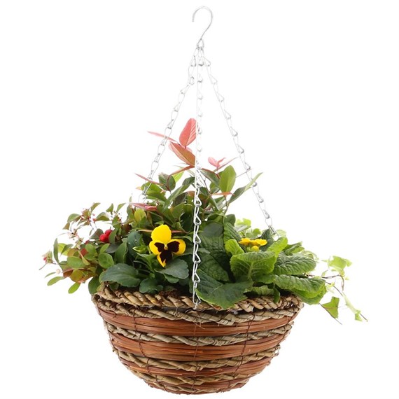 Hanging Seasonal Bedding Designer Wicker Basket 12 Inches - Winter 