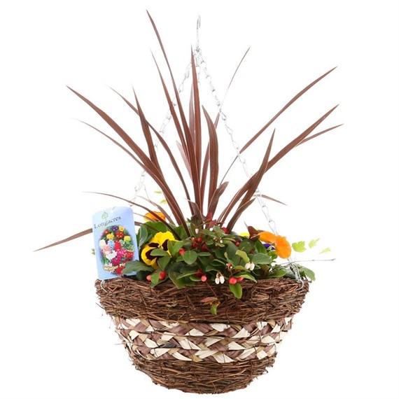 Hanging Seasonal Bedding Designer Wicker Basket 14 Inches - Winter 