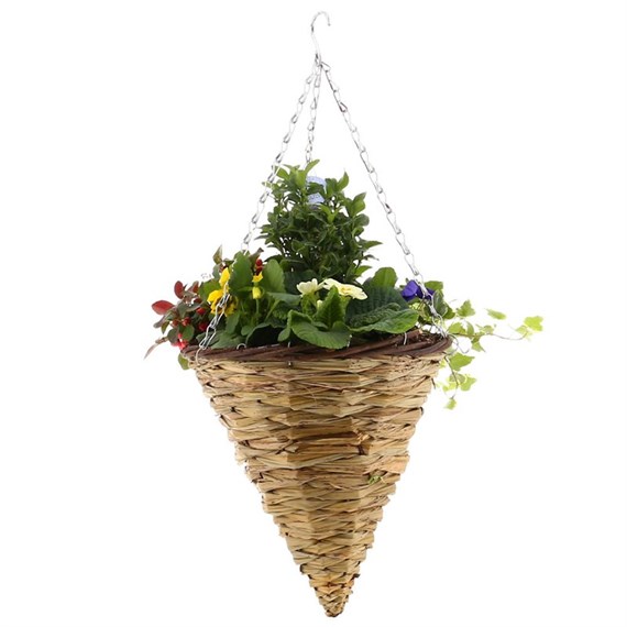 Hanging Seasonal Bedding Wicker Cone 12 Inches - Winter 