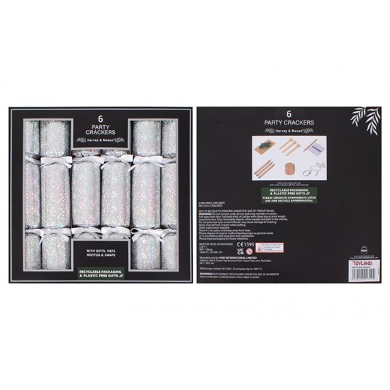 Harvey & Mason Full Holographic Christmas Crackers - Pack of 6 (XM6925)