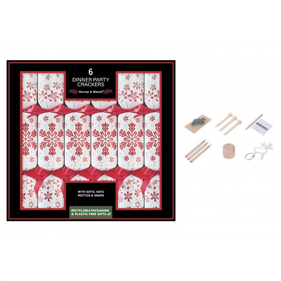 Harvey & Mason Holographic Red Christmas Crackers - Pack of 6 (XM6922)