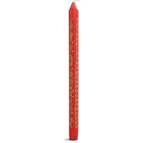 Ivyline Advent Christmas Candle Red with Decorations (ADV30022RD)