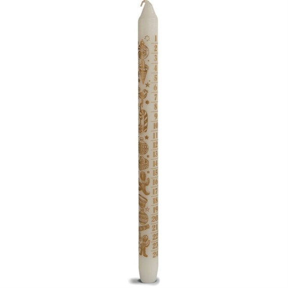 Ivyline Advent Christmas Candle White with Decorations (ADV30022WH)