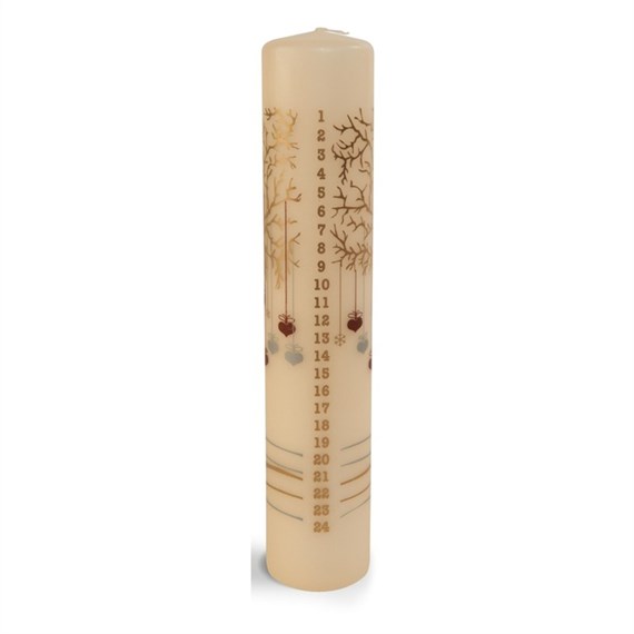 Ivyline Ivory Christmas Advent Tree Pillar Candle (TRE25050IV)