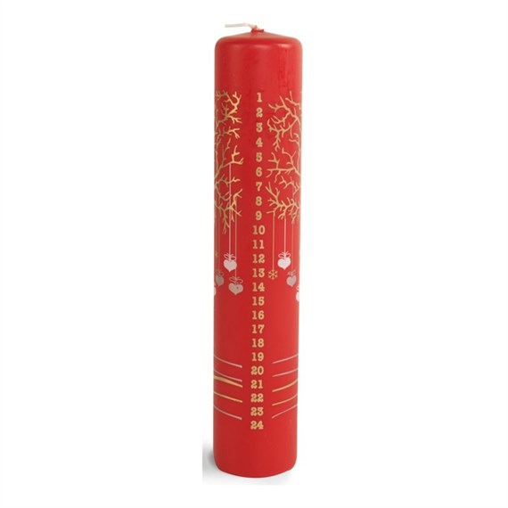 Ivyline Red Christmas Advent Tree Pillar Candle (TRE25050RD)