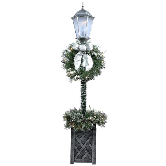 Jingle 1.5m Christmas Light Up Lampost with Planter & Wreath (WPM-042)