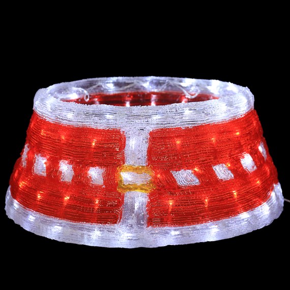 Jingle Light Up Santas Belt Christmas Tree Skirt with 100 LEDs (YIZ-106)