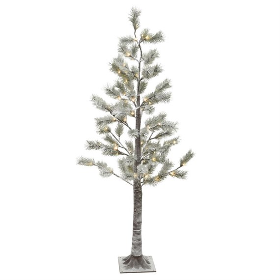 Kaemingk 150cm Snowy Pine Light Up Christmas Tree with 72 Warm White LEDs (500066)