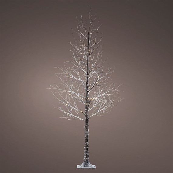 Kaemingk 2.1m (7ft) Snowy Twiggy Pre Lit Warm White LED Christmas Tree (501143)