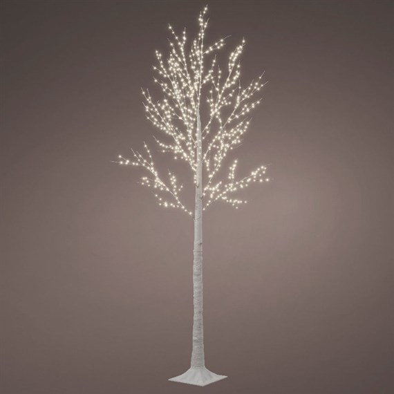 Kaemingk 2.2m (7.2ft) Silver Birch Twiggy Pre Lit Warm White LED Christmas Tree (543260)