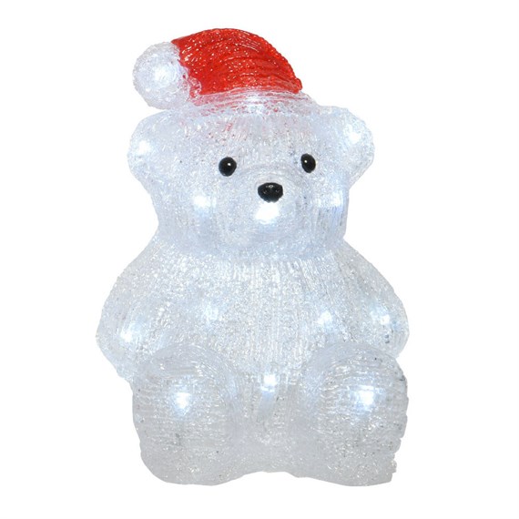 Kaemingk 25cm Light Up Acrylic Christmas Standing Bear Decoration (491213)