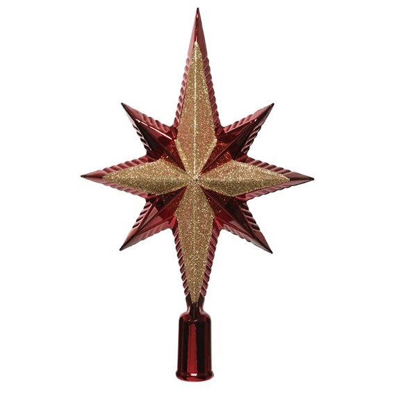 Kaemingk Shatterproof Christmas Tree Topper - Oxblood (29174)