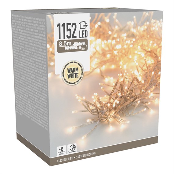 Koopman 1152 Warm White LED Cluster Christmas String Lights (AX8550441)