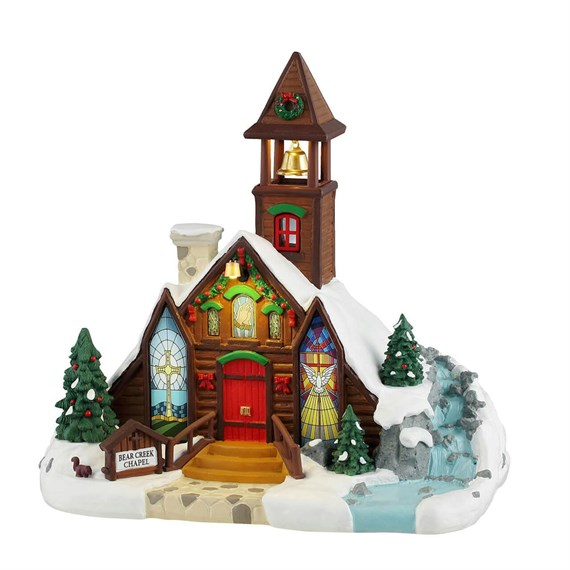 Lemax Christmas Village - Bear Creek Chapel Battery Operated LED Building (45265)